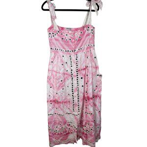 Juliet Dunn Women's Tie-Dye Maxi Dress Pink 1 Boho Chic Festival Resortcore